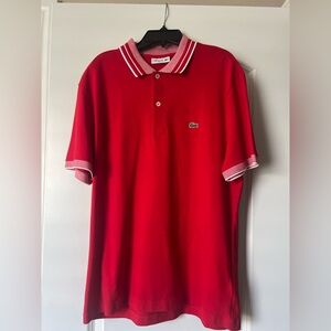New Lacoste Men's Short Sleeve Slim Fit Red Polo Shirt